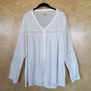 Knox Rose Flowy Blouse Off White Size 1X